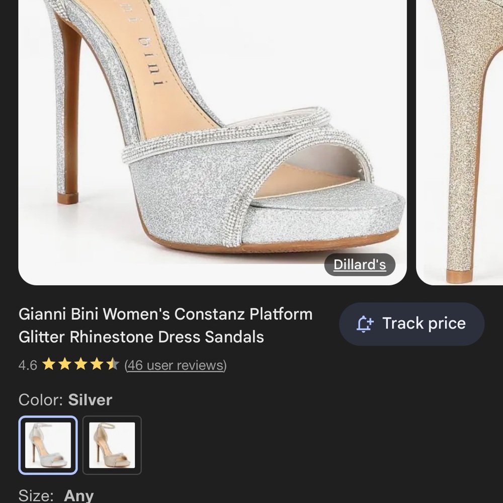 Gianni Bini Shimmering Silver Heels